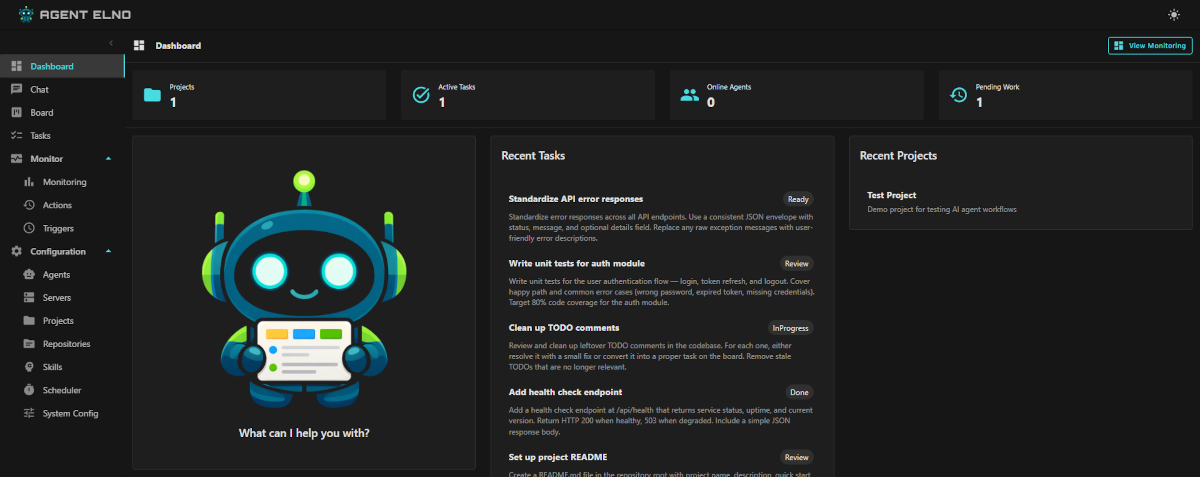Agent-Elno Dashboard Screenshot