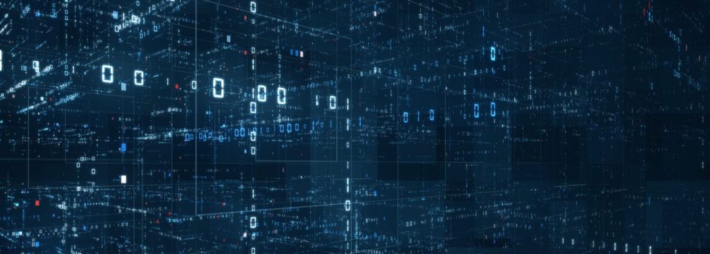 Abstract data visualisation in dark blue